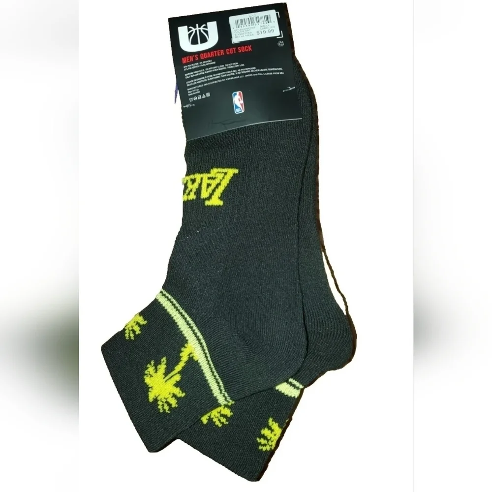 NBA Store LA Lakers Men's Crew Socks - 3 Pair  Size 6 - 12 NEW WITH TAG